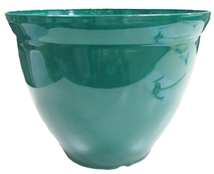 15 x 11.5 Inch Bell Planter Pine Green Gloss - 12 per case - Decorative Planters